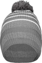 Holloway 223815 8 1/2’’ Spirit Pom Beanie - Graphite Heather Gray White - Dark Gray Gray / One Size fits Most
