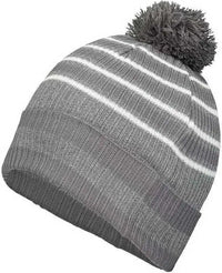 Holloway 223815 8 1/2’’ Spirit Pom Beanie - Graphite Heather Gray White - Dark Gray Gray / One Size fits Most