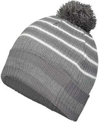 Holloway 223815 8 1/2’’ Spirit Pom Beanie - Graphite Heather Gray White - Dark Gray Gray / One Size fits Most