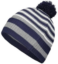 Holloway 223815 8 1/2’’ Spirit Pom Beanie - Navy Heather Gray White - Navy Gray / One Size fits Most