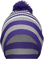 Holloway 223815 8 1/2’’ Spirit Pom Beanie - Purple Heather Gray White - Purple Gray / One Size fits Most