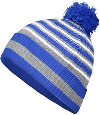 Holloway 223815 8 1/2’’ Spirit Pom Beanie - Royal Heather Gray White - Royal Gray / One Size fits Most