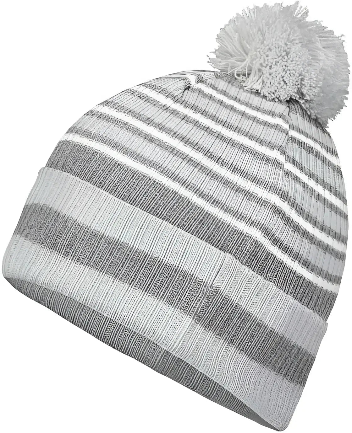 Holloway 223815 8 1/2’’ Spirit Pom Beanie - Silver Heather Gray White - Light GrayGray / One Size fits Most