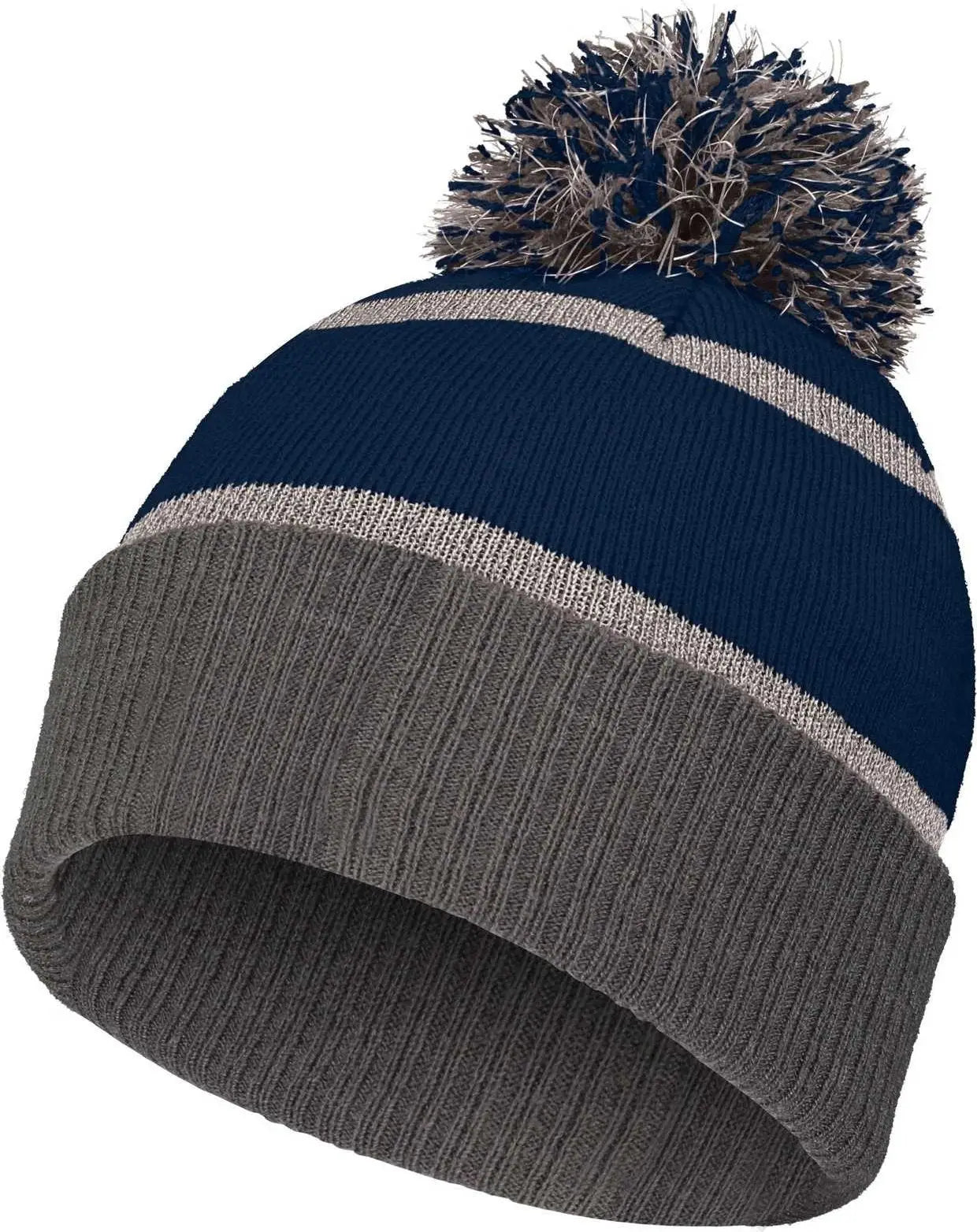 Holloway 223816 Reflective Beanie with Cuff - Navy Carbon - Navy Dark Gray / Adult OSFM