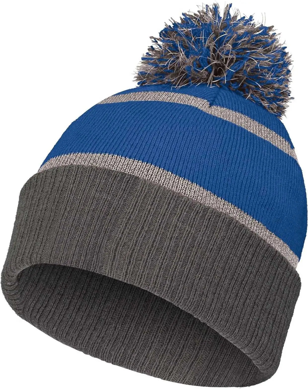 Holloway 223816 Reflective Beanie with Cuff - Royal Carbon - Royal Dark Gray / Adult OSFM