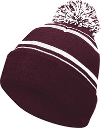 Holloway 223860 Homecoming Beanie with Cuff - Maroon White - Maroon White / Adult OSFM