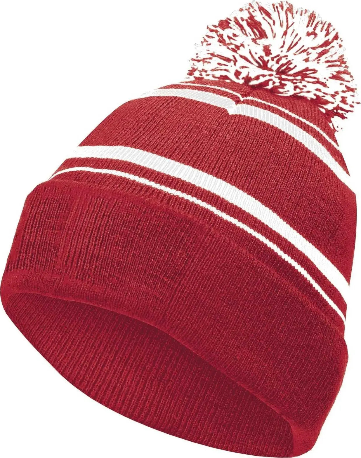 Holloway 223860 Homecoming Beanie with Cuff - Scarlet White - Red White / Adult OSFM