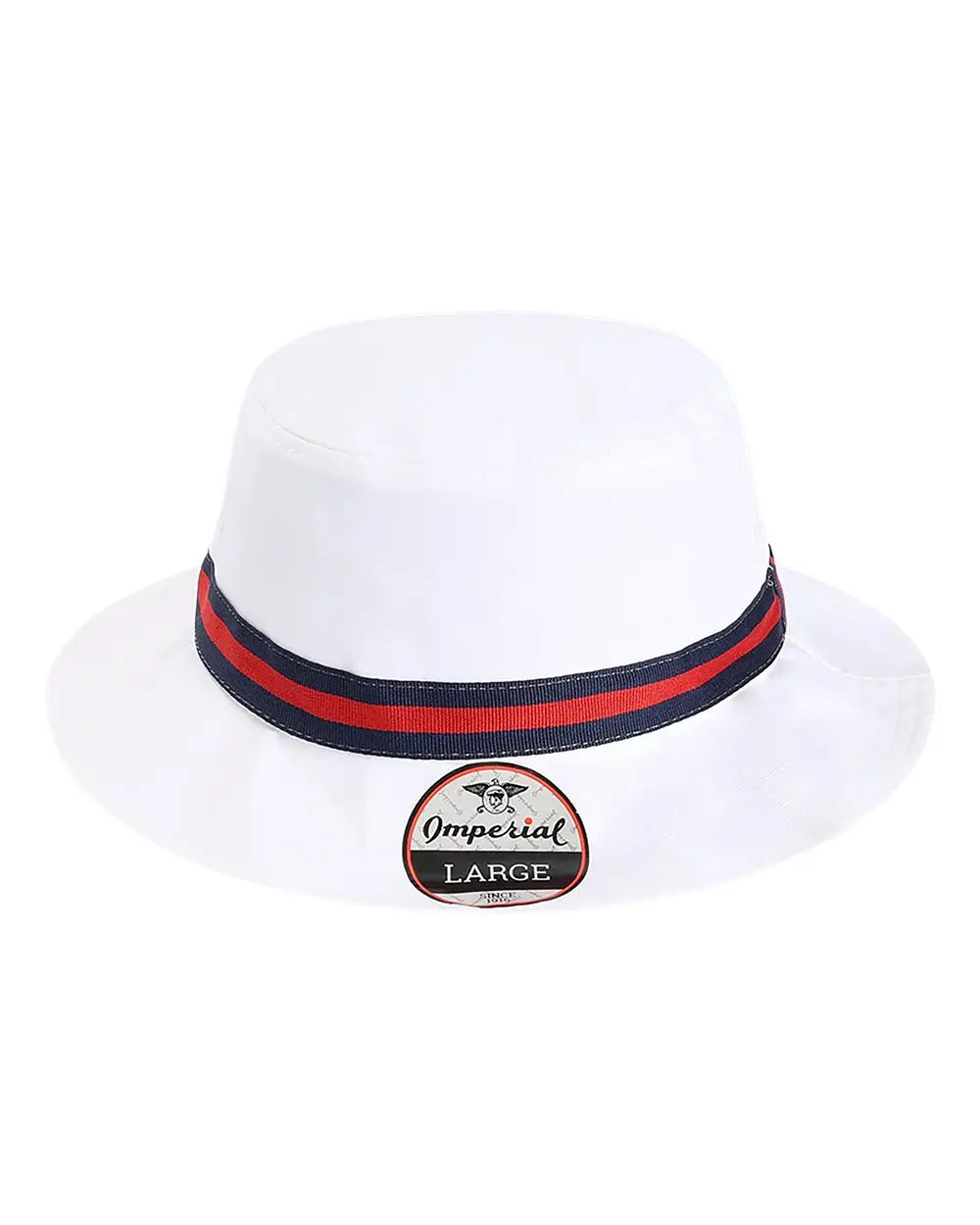 Imperial 1371P The Oxford Performance Bucket Hat - White Navy Red - White Navy Red / One Size Fits Most