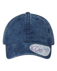 Infinity Her CASSIE Women’s Pigment-Dyed with Fashion Undervisor Cap - Navy Stripes - Multi-Colored / One Size Fits Most