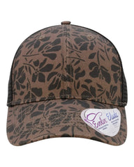 Infinity Her CHARLIE Women’s Modern Trucker Cap - Chocolate Floral Black - Chocolate Floral/ Black / One Size Fits Most