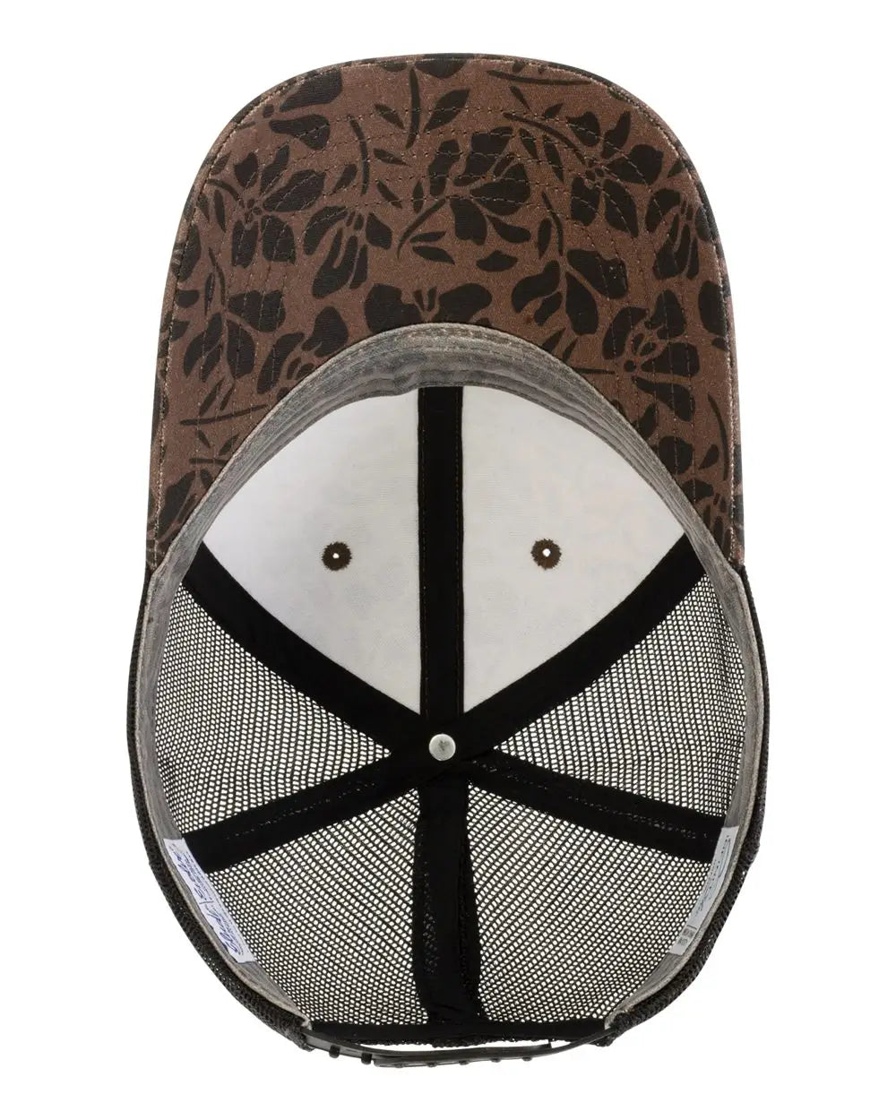 Infinity Her CHARLIE Women’s Modern Trucker Cap - Chocolate Floral Black - Chocolate Floral/ Black / One Size Fits Most