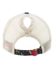 Infinity Her JANET Women’s Printed Bill with Mesh Back Cap - Black Floral Khaki - Black Khaki / One Size Fits Most