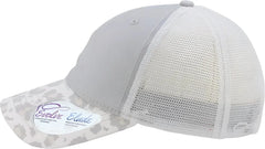 Infinity Her JANET Women’s Printed Bill with Mesh Back Cap - Grey Snow Leopard White - Light Gray White / One Size Fits