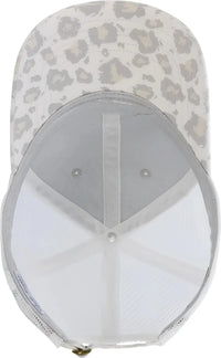 Infinity Her JANET Women’s Printed Bill with Mesh Back Cap - Grey Snow Leopard White - Light Gray White / One Size Fits