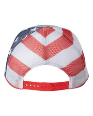 Kati S700M Printed Mesh Trucker Cap - Heather Grey Usa Flag - Multi-Colored / One Size Fits Most