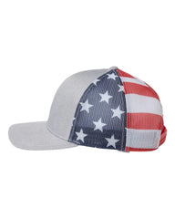 Kati S700M Printed Mesh Trucker Cap - Heather Grey Usa Flag - Multi-Colored / One Size Fits Most