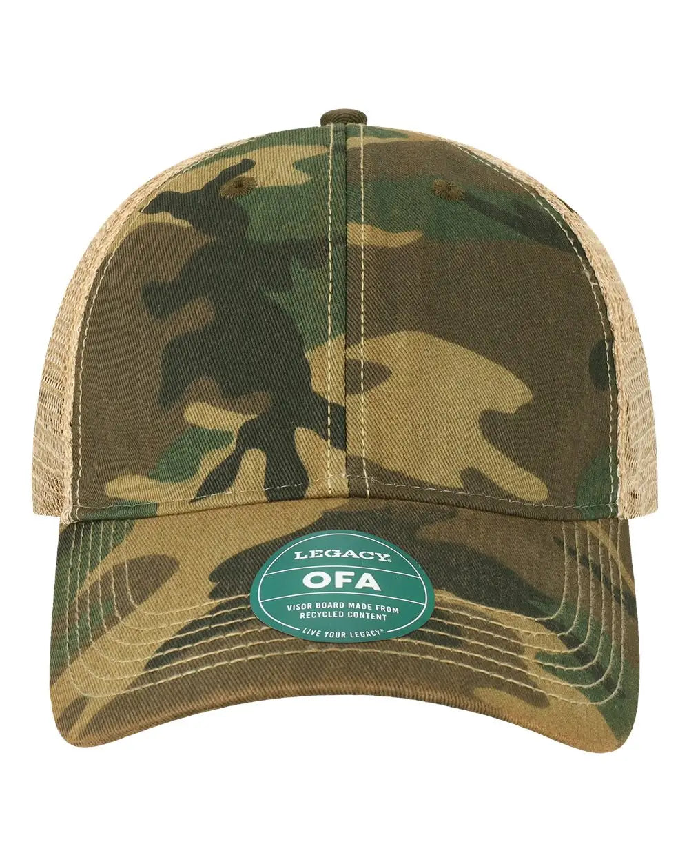 LEGACY OFA Old Favorite Trucker Cap - Army Camo Khaki - Olive Khaki / One Size Fits Most