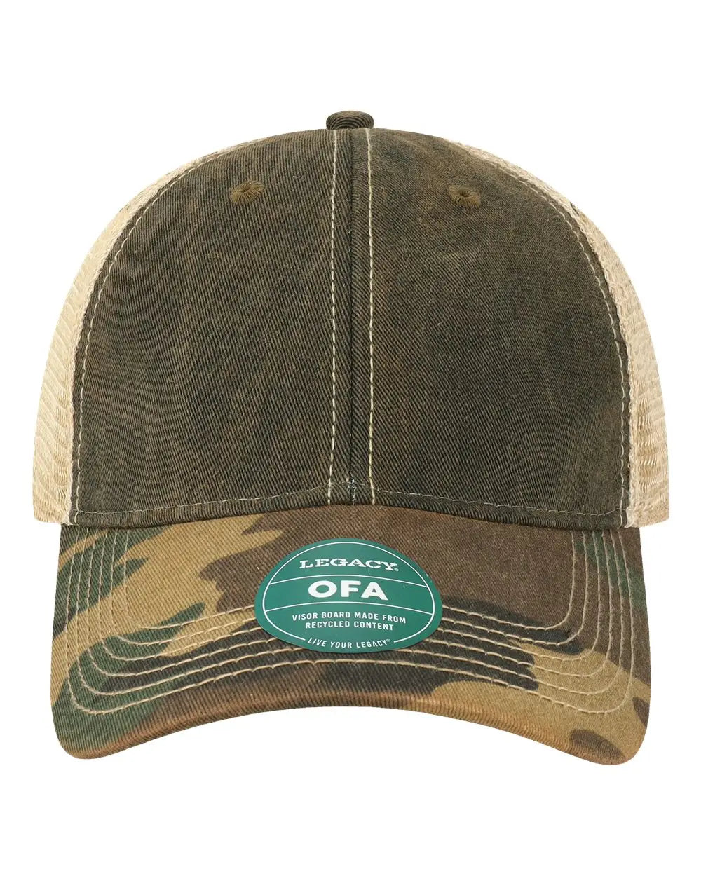 LEGACY OFA Old Favorite Trucker Cap - Black Army Camo Khaki - Black Khaki / One Size Fits Most
