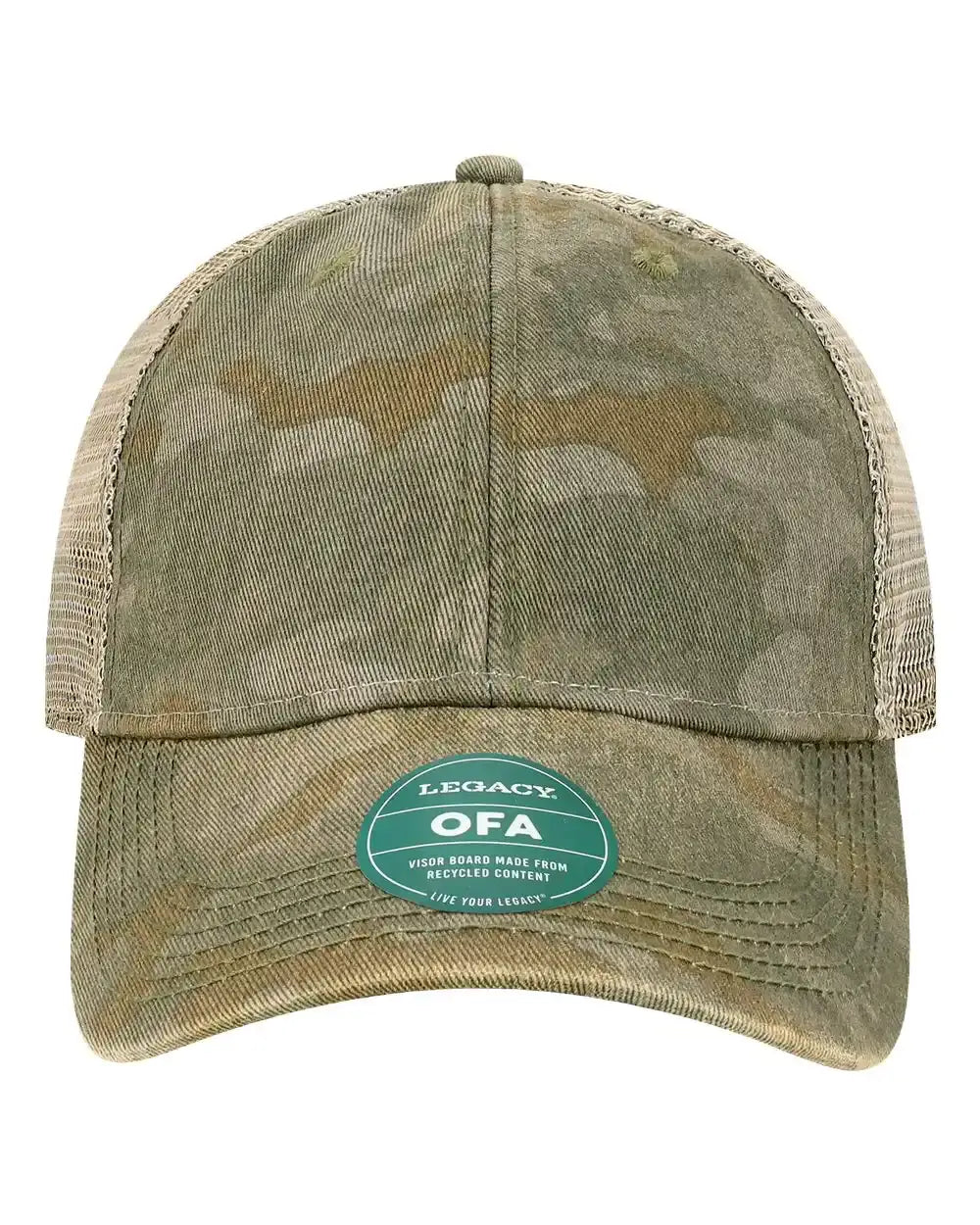 LEGACY OFA Old Favorite Trucker Cap - Green Field Camo Java - Olive Khaki / One Size Fits Most