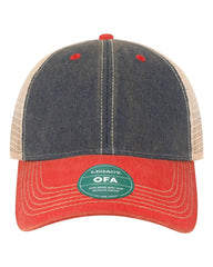 LEGACY OFA Old Favorite Trucker Cap - Navy Scarlet Red Khaki - Navy Red / One Size Fits Most