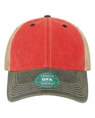 LEGACY OFA Old Favorite Trucker Cap - Scarlet Red Navy Khaki - Red Navy / One Size Fits Most