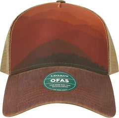 LEGACY OFAFP Old Favorite Five-Panel Trucker Cap - Mt Sunset Maroon Khaki - Cardinal Khaki / One Size Fits Most