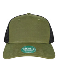 LEGACY ROADIE Five-Panel Trucker Cap - Olive Slub Black - Olive Black / One Size Fits Most