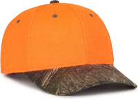 OC Sports 202IS Adjustable Cap that is Easily Visible - Blaze Mossy Oak Country DNA - Blaze Mossy Oak / OSFM