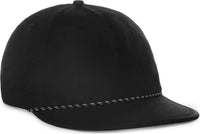 OC Sports OC 504 Packable Flat Visor With Cord Cap - Black - Black / 6 7/8’’ - 7 1/2’’