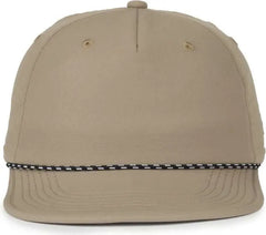 OC Sports OC 504 Packable Flat Visor With Cord Cap - Khaki - Khaki / OSFM