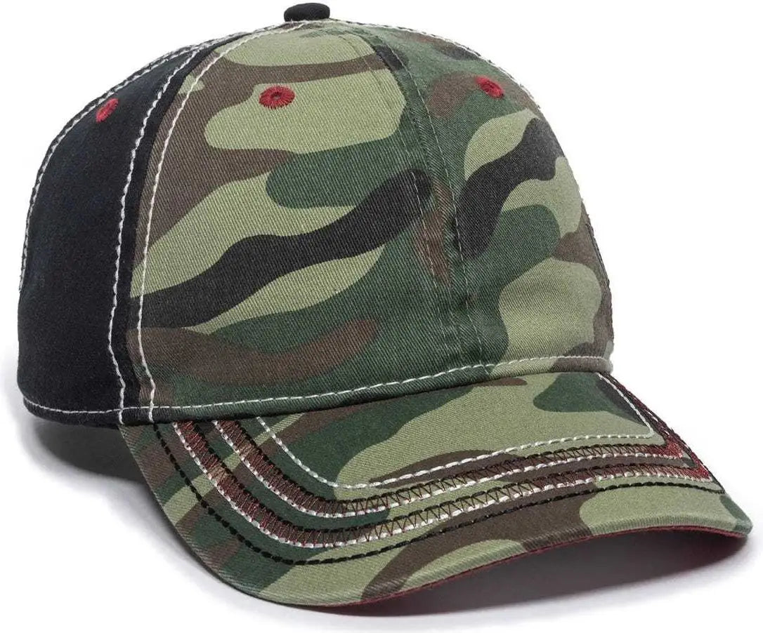 OC Sports AGC-100 Adjustable Cap - Generic Camo Black American Flag - Green Black / 6 7/8’’ - 7 1/2’’