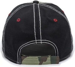 OC Sports AGC-100 Adjustable Cap - Generic Camo Black American Flag - Green Black / 6 7/8’’ - 7 1/2’’