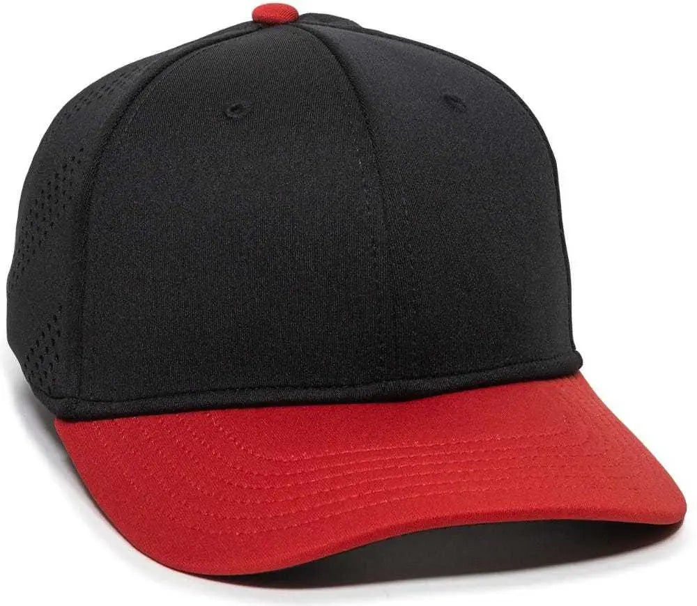 OC Sports AIR25 Flexible Fitting Cap - Black Red - Black Red / 6 3/8’’ - 6 3/4’’