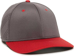 OC Sports AIR25 Flexible Fitting Cap - Graphite Red - Dark Gray Red / 6 3/8’’ - 6 3/4’’