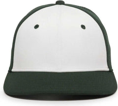 OC Sports AIR25 Flexible Fitting Cap - White Dark Green Dark Green