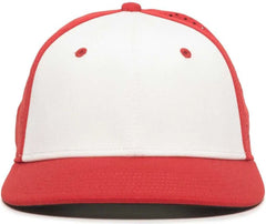 OC Sports AIR25 Flexible Fitting Cap - White Red Red