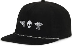OC Sports ALIEN02 Mid Crown Dad Cap - Black - Black / 6 7/8’’ - 7 1/2’’