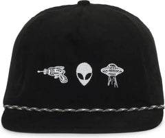 OC Sports ALIEN02 Mid Crown Dad Cap - Black - Black / 6 7/8’’ - 7 1/2’’