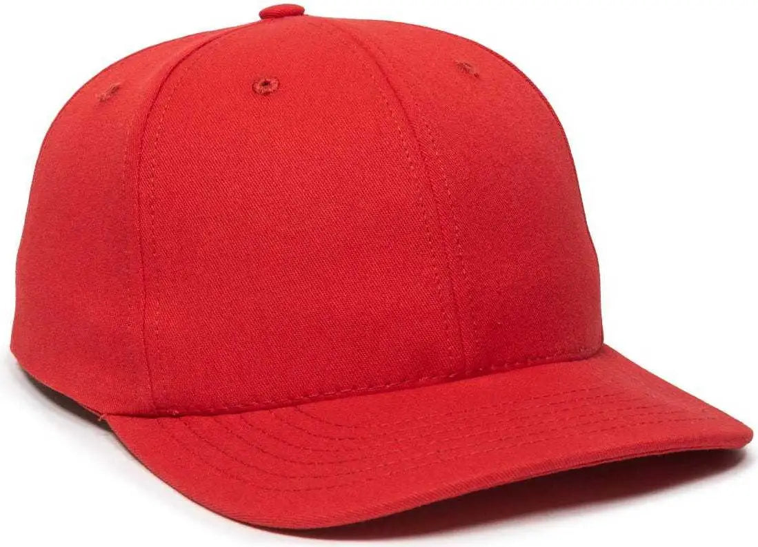 OC Sports AM-101 USA Made Solid Back Cap - Red - Red / 6 7/8’’ - 7 1/2’’