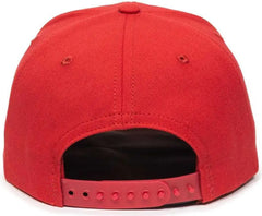 OC Sports AM-101 USA Made Solid Back Cap - Red - Red / 6 7/8’’ - 7 1/2’’