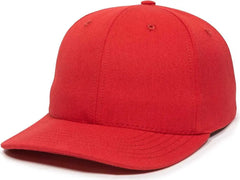OC Sports AM-101 USA Made Solid Back Cap - Red - Red / 6 7/8’’ - 7 1/2’’