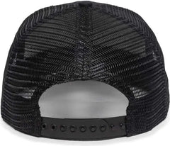 OC Sports AM-101M USA Made Mesh Back Cap - Black - Black / 6 7/8’’ - 7 1/2’’
