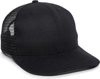OC Sports AM-101M USA Made Mesh Back Cap - Black - Black / 6 7/8’’ - 7 1/2’’