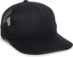 OC Sports AM-101M USA Made Mesh Back Cap - Black - Black / 6 7/8’’ - 7 1/2’’