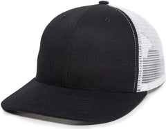 OC Sports AM-101M USA Made Mesh Back Cap - Black White - Black White / 6 7/8’’ - 7 1/2’’