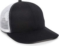 OC Sports AM-101M USA Made Mesh Back Cap - Black White - Black White / 6 7/8’’ - 7 1/2’’