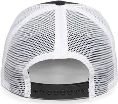 OC Sports AM-101M USA Made Mesh Back Cap - Black White - Black White / 6 7/8’’ - 7 1/2’’