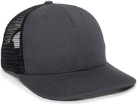 OC Sports AM-101M USA Made Mesh Back Cap - Charcoal Black - Dark Gray Black / 6 7/8’’ - 7 1/2’’