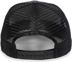 OC Sports AM-101M USA Made Mesh Back Cap - Charcoal Black - Dark Gray Black / 6 7/8’’ - 7 1/2’’