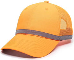 OC Sports ANSI-100M Adjustable Mesh Back Cap that is Easily Visible - Blaze - Blaze / 6 7/8’’ - 7 1/2’’